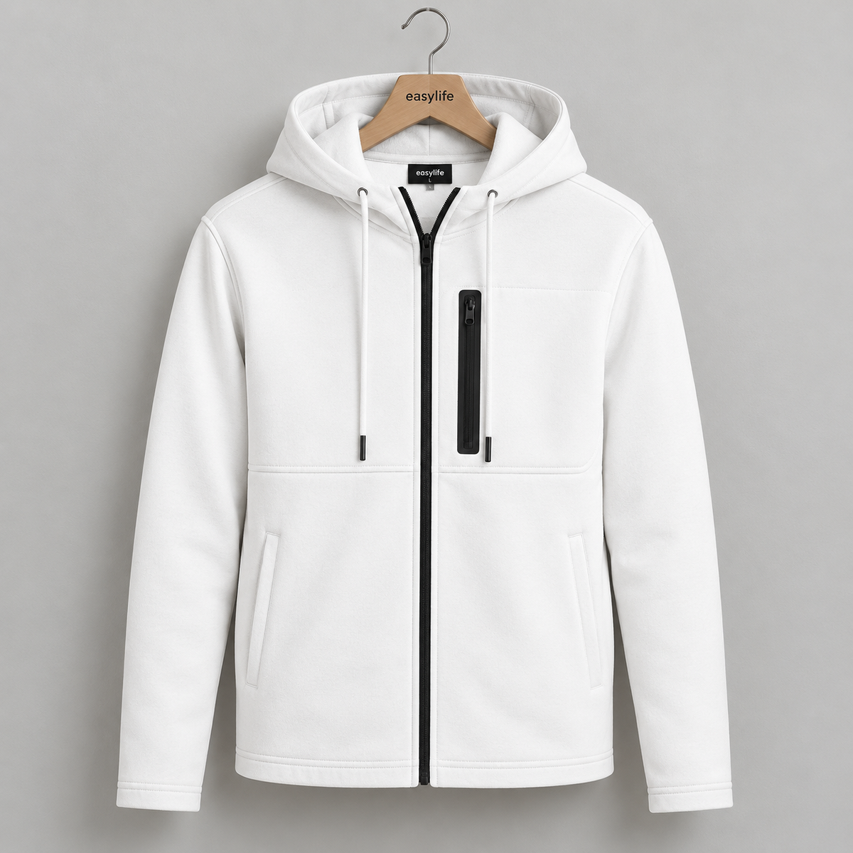 Men's Arms Full Zip Hooded Jacket - White