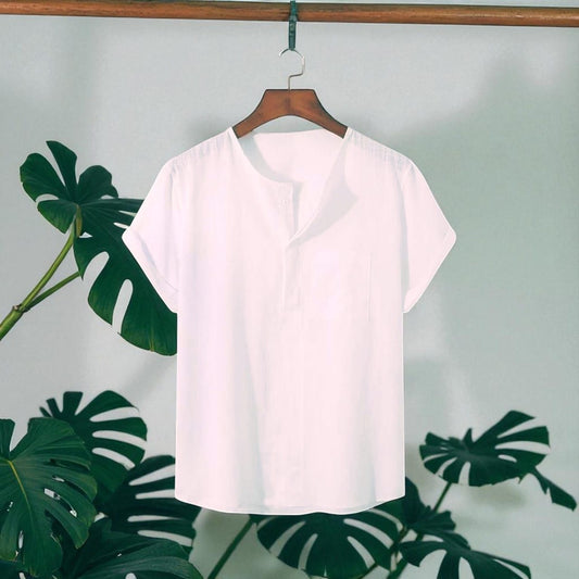 White Color O Neck Half Sleeve Katua
