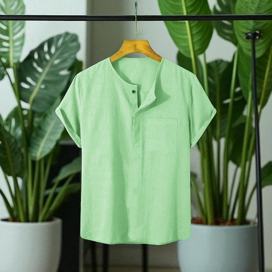 Lemon Color O Neck Half Sleeve Katua