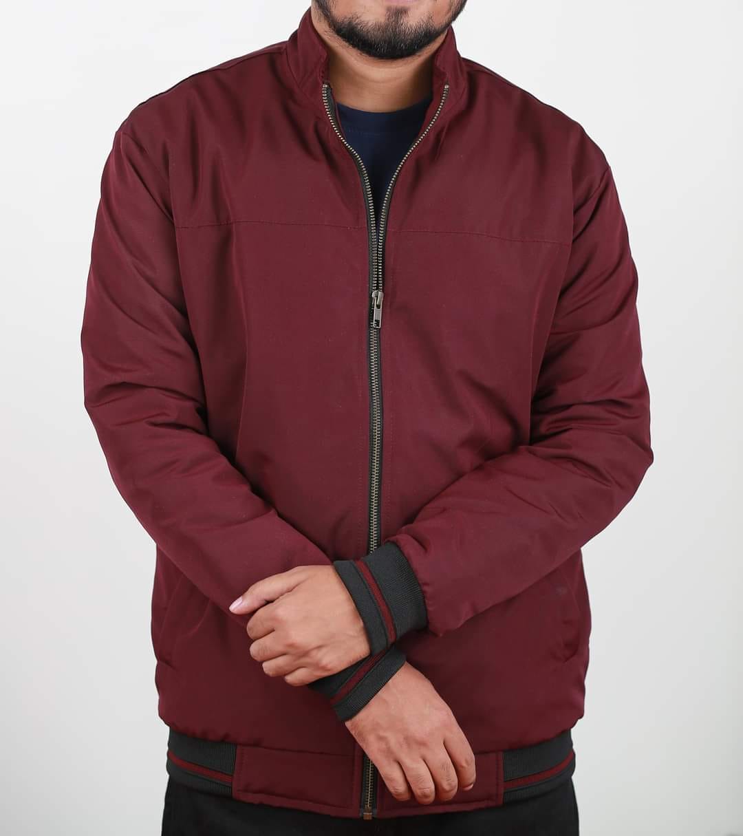 Maroon Colour RP High Neck Men Jacket