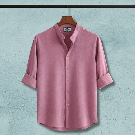 Zafran Band Collar Shirt - Onion