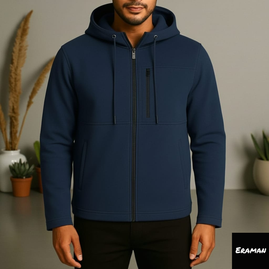 Men's Arms Full Zip Hooded Jacket - Navy Blue
