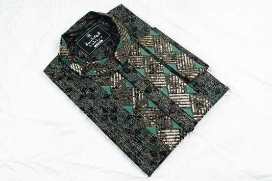 Printed Sequence Cotton Panjabi SBD-20