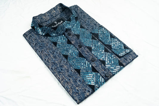 Printed Sequence Cotton Panjabi SBD-30