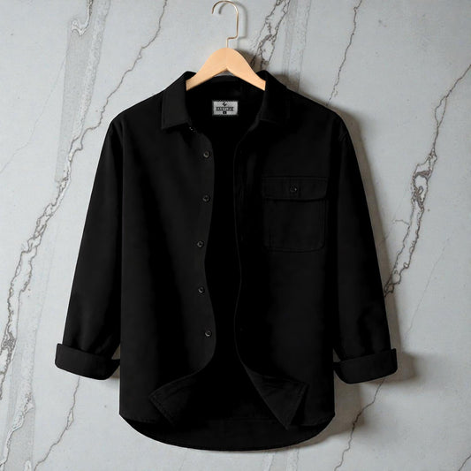 Single Pocket Casual Shirt - Black
