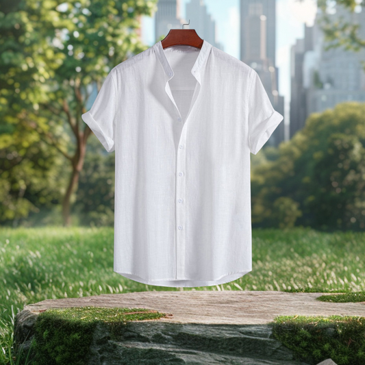 Band Coller White Shirt