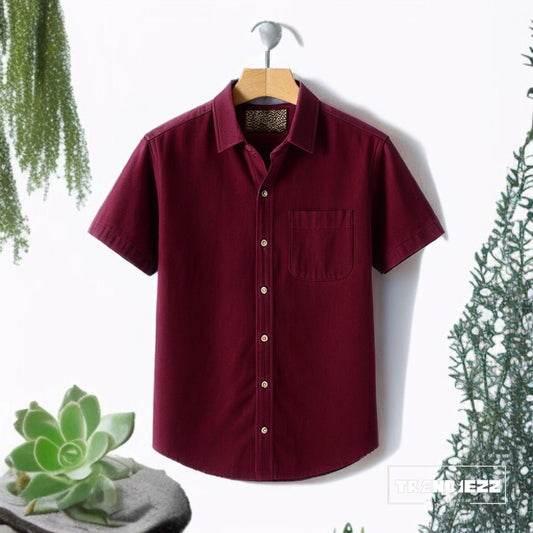 Half Sleeve Marron Color Shirt