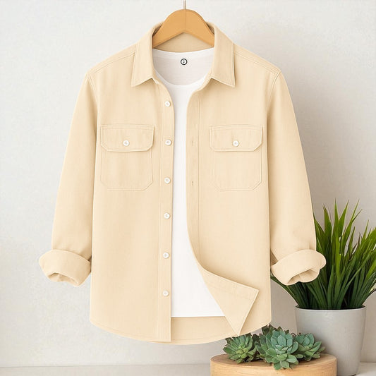 Cream Color Full Sleeve Casual Shirt