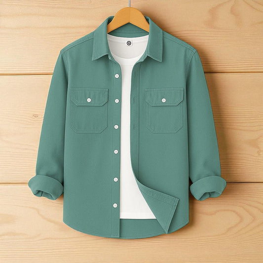 Sea Green Color Full Sleeve Casual Shirt
