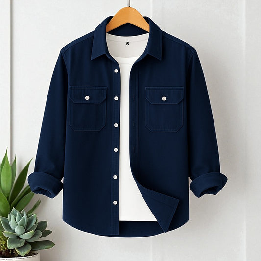 Navy Blue Color Full Sleeve Casual Shirt