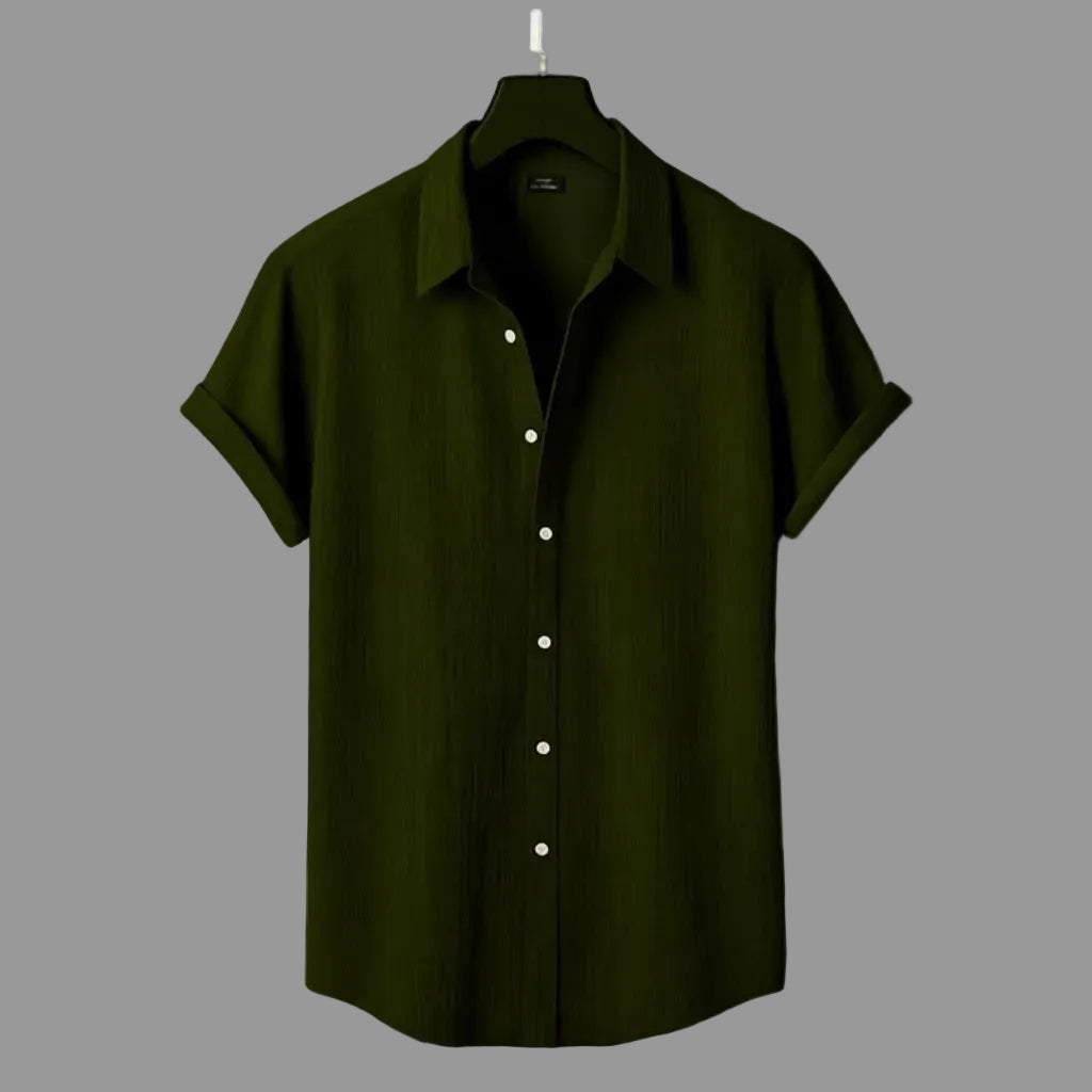 Luxury Olive Color Half Sleeve Shirt