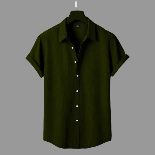 Luxury Olive Color Half Sleeve Shirt
