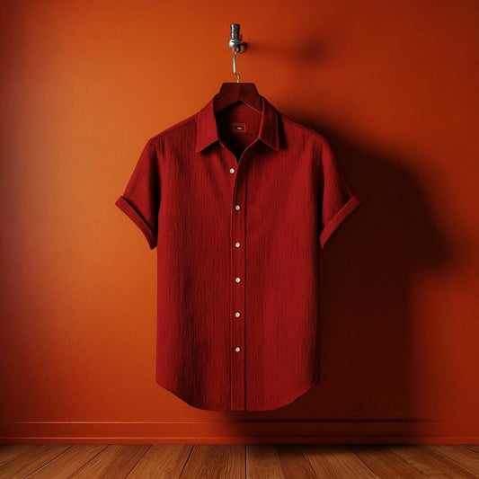 Luxury Half Sleeve Marron Color Shirt
