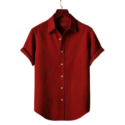 Luxury Marron Color Half Sleeve Shirt