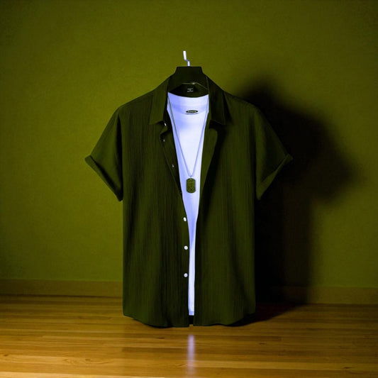 Olive Color Viscox Shirt