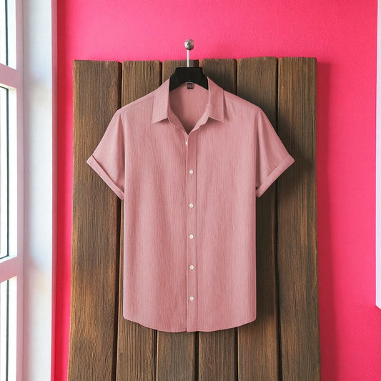 Luxury Half Sleeve Pink Color Shirt