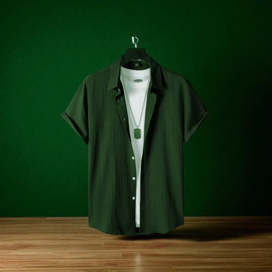 Green Color Viscox Shirt
