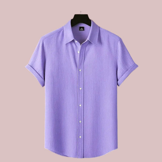 Luxury Lite Purple Color Half Sleeve Shirt