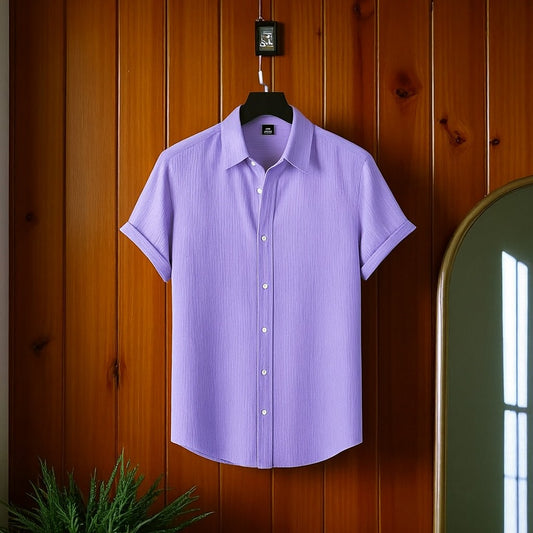 Luxury Half Sleeve Lite Purple Color Shirt